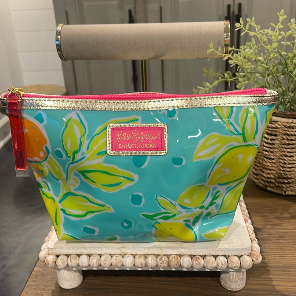 TWO Lily Pulitzer Estée Lauder cosmetic bag